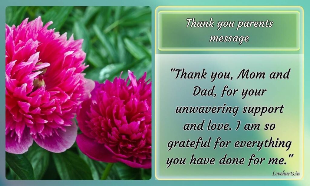 Thank you message for mom: