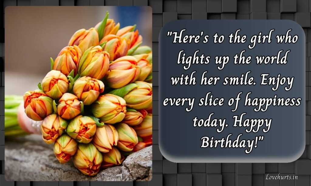 Happy birthday wishes with flowers and cake images,